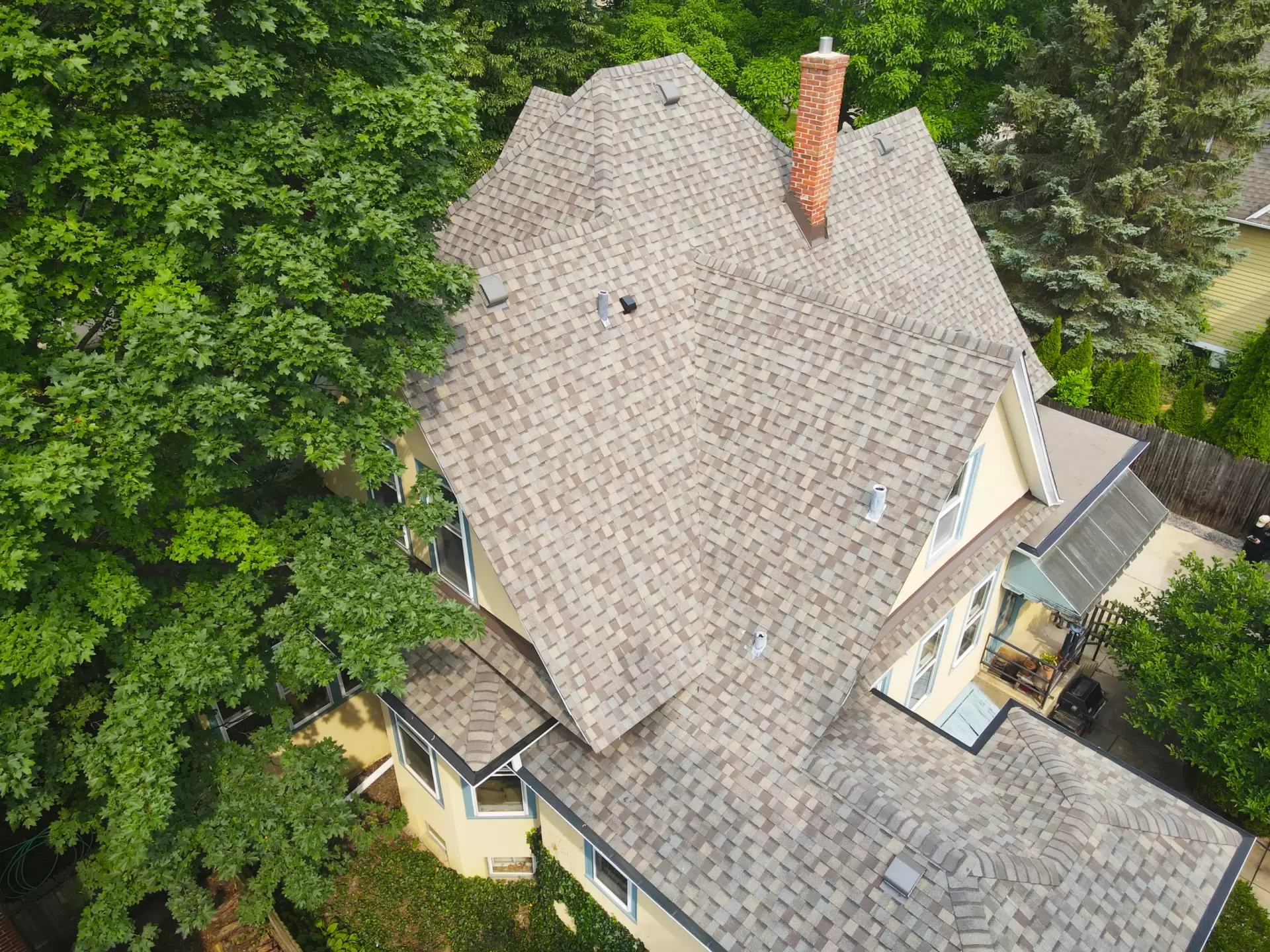 Bubble skylights on brown roof