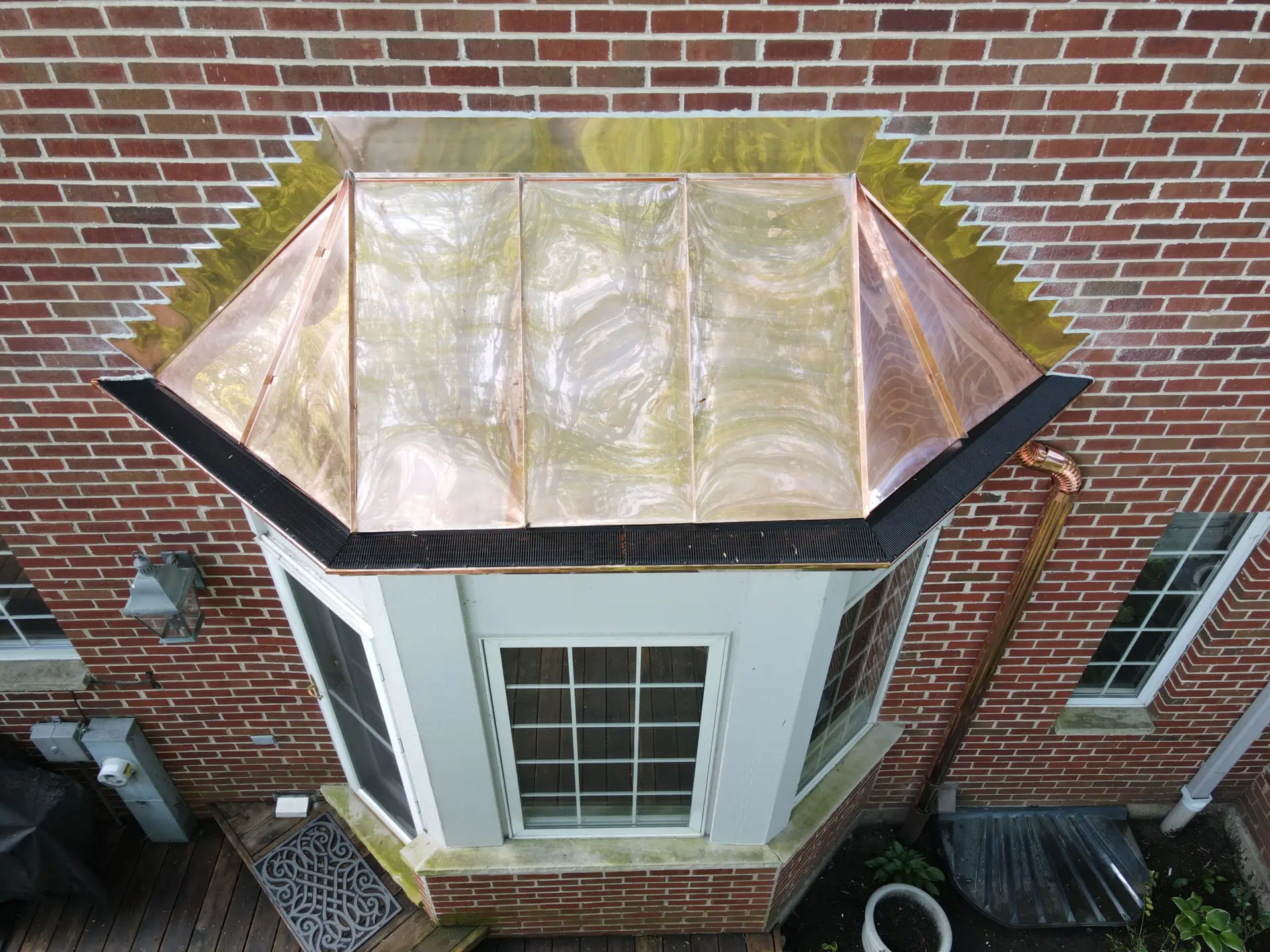 Bubble skylights on brown roof