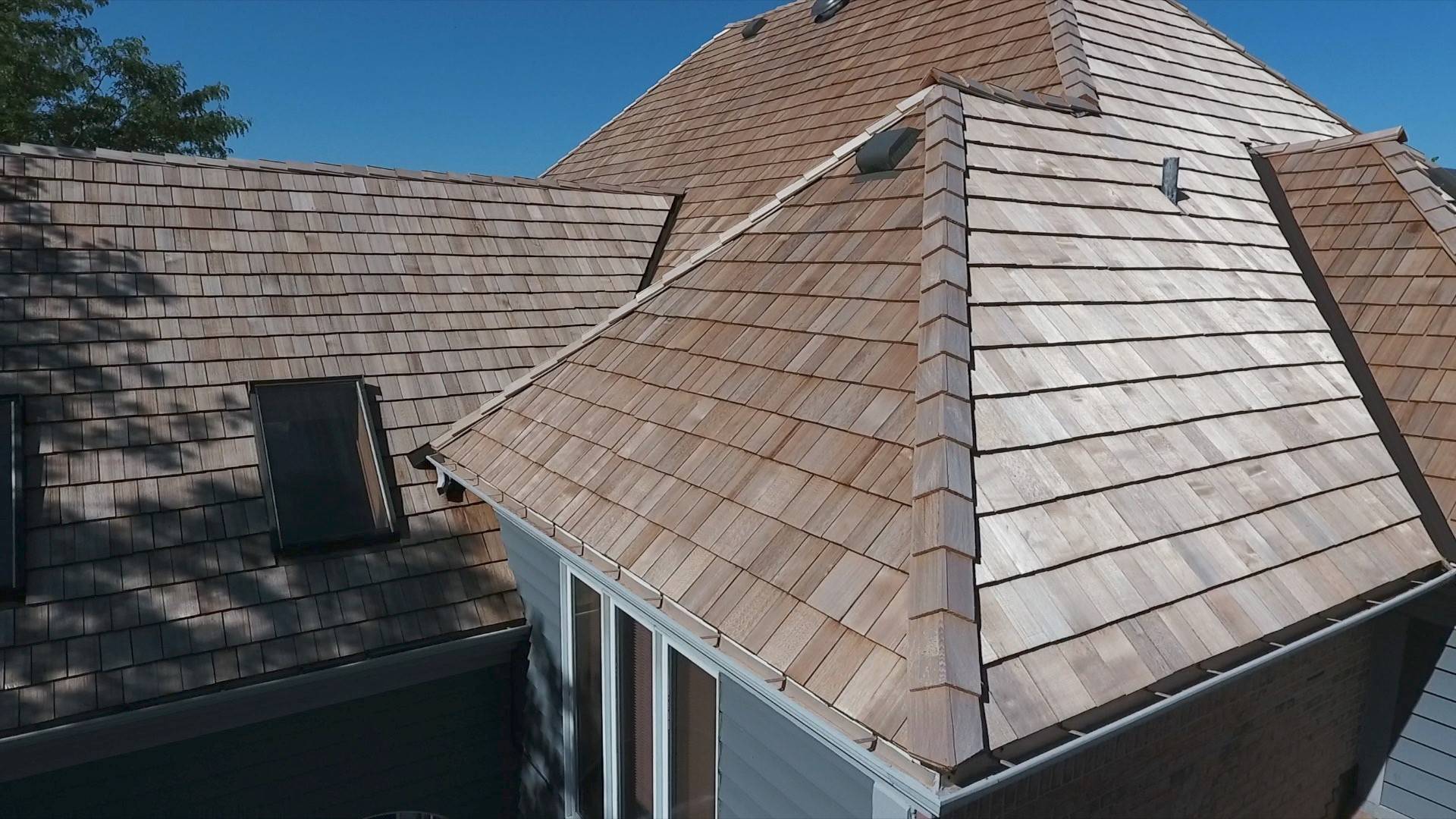 Bubble skylights on brown roof