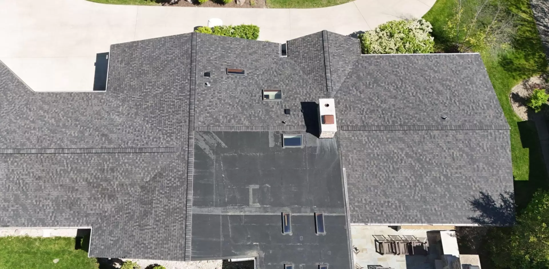 Bubble skylights on brown roof