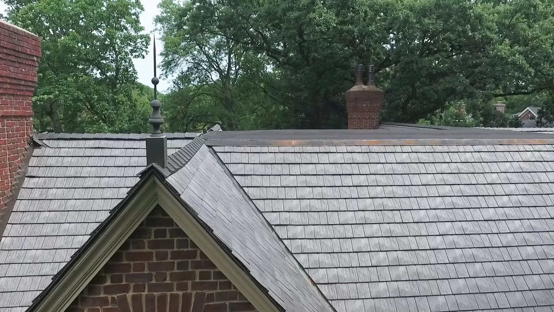Bubble skylights on brown roof
