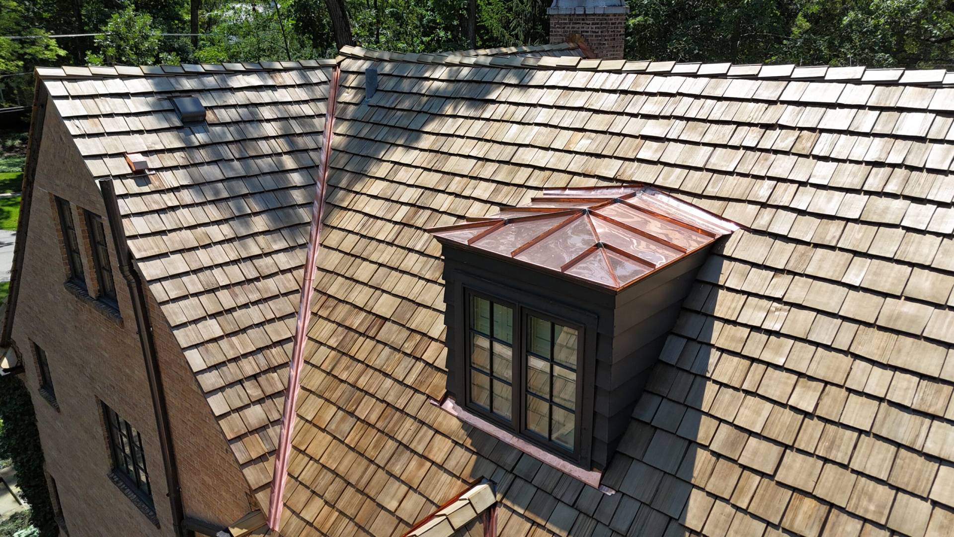 Bubble skylights on brown roof