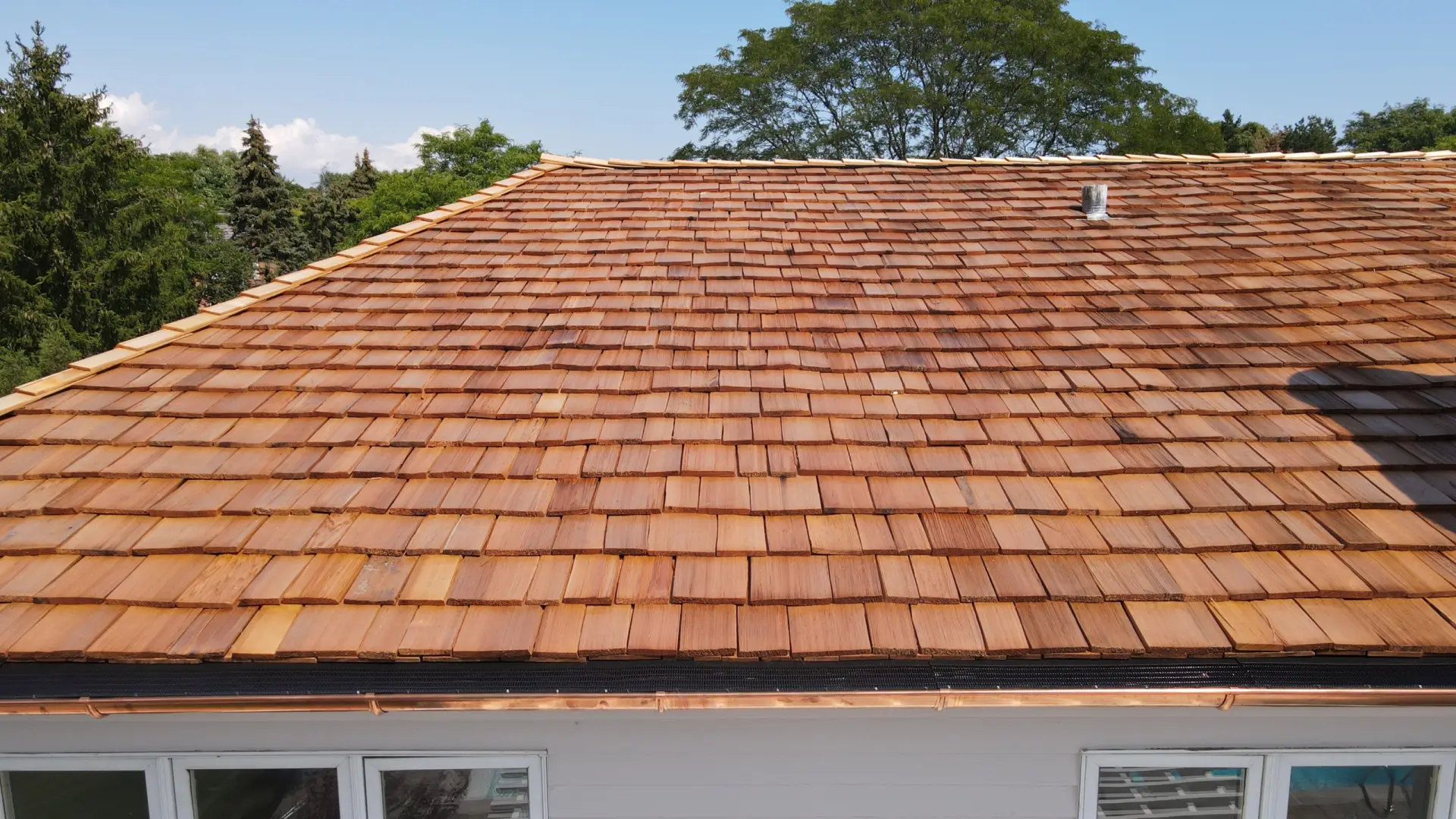 Bubble skylights on brown roof