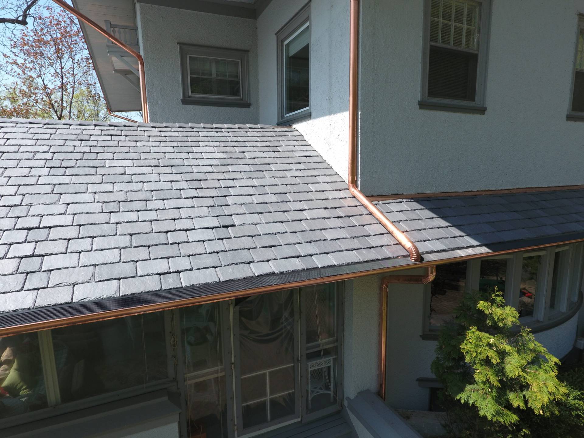 Bubble skylights on brown roof