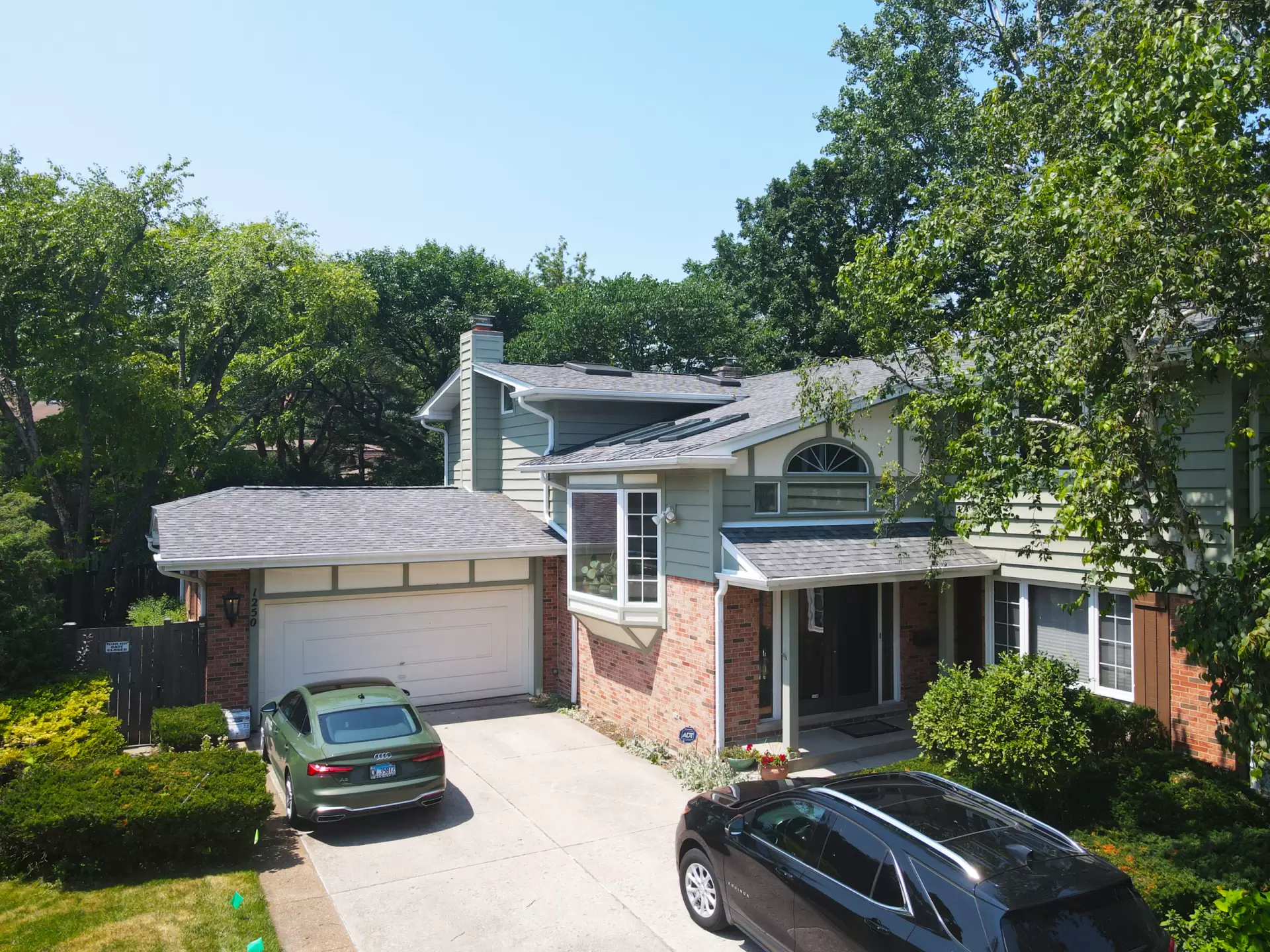Bubble skylights on brown roof