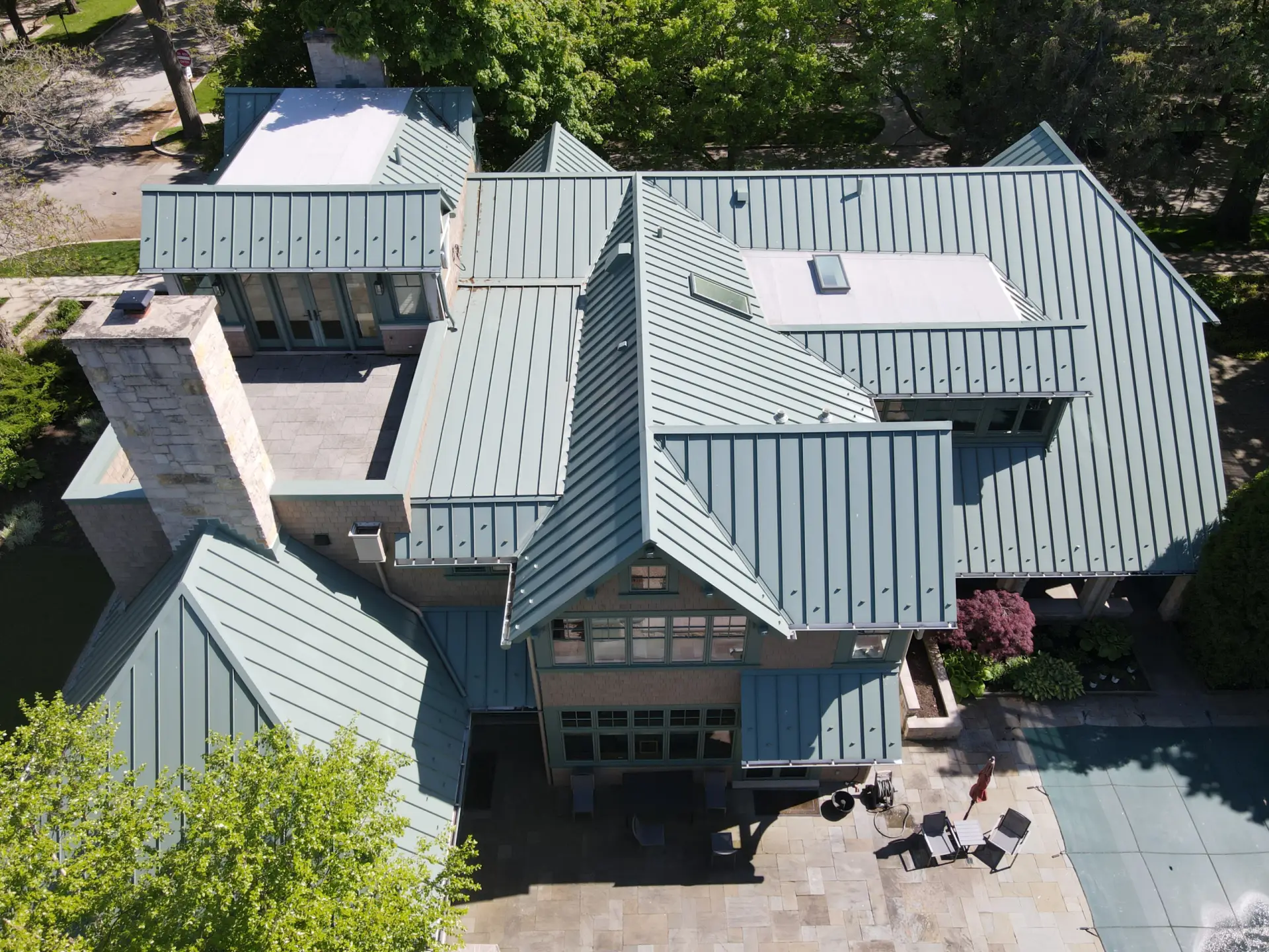 Bubble skylights on brown roof
