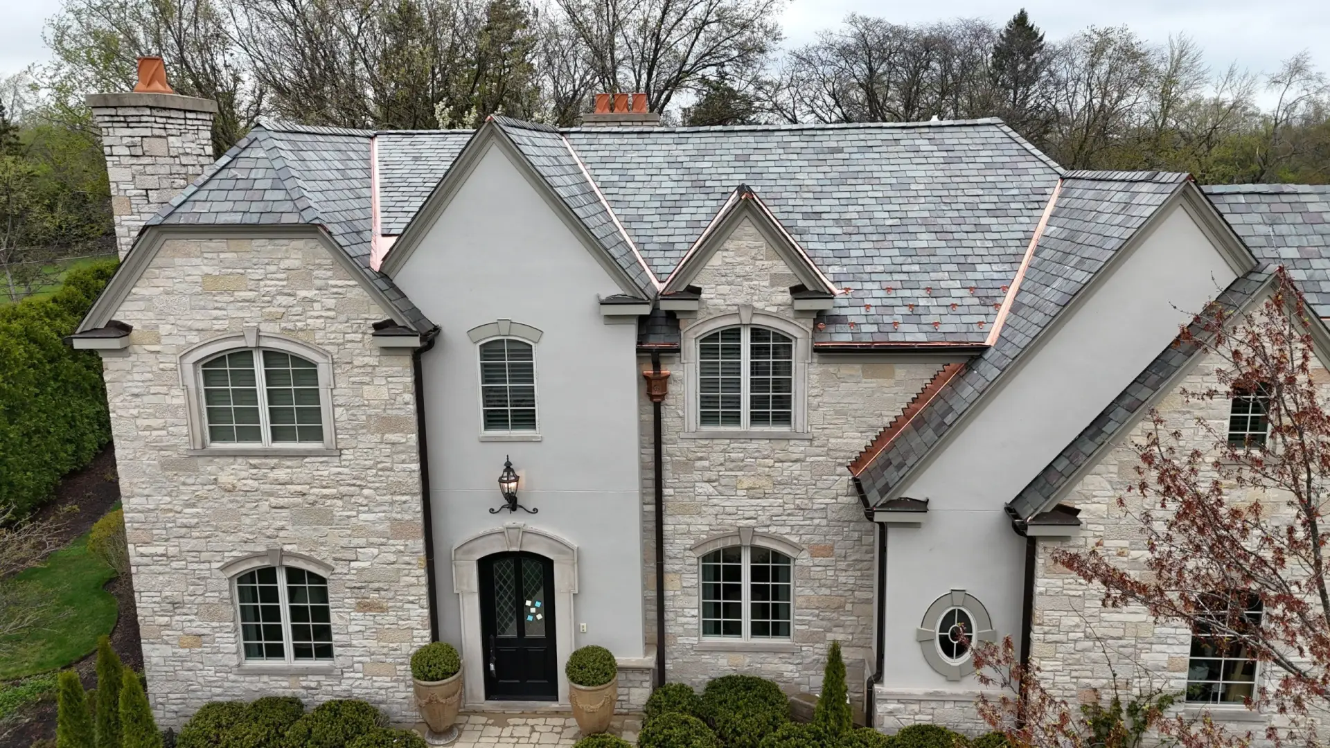 Bubble skylights on brown roof