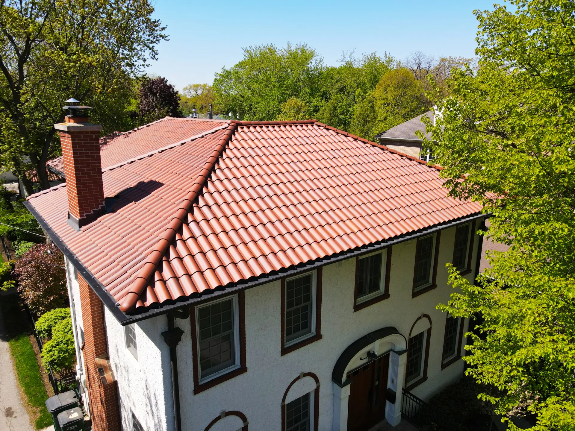 Bubble skylights on brown roof