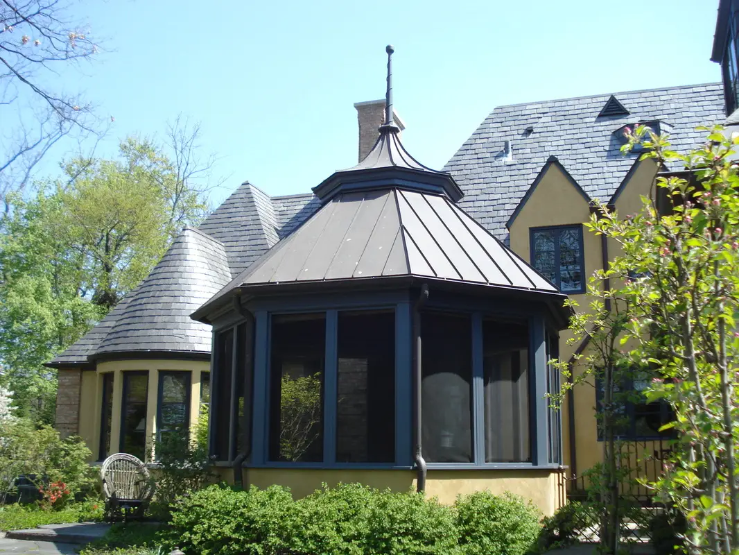 Bubble skylights on brown roof
