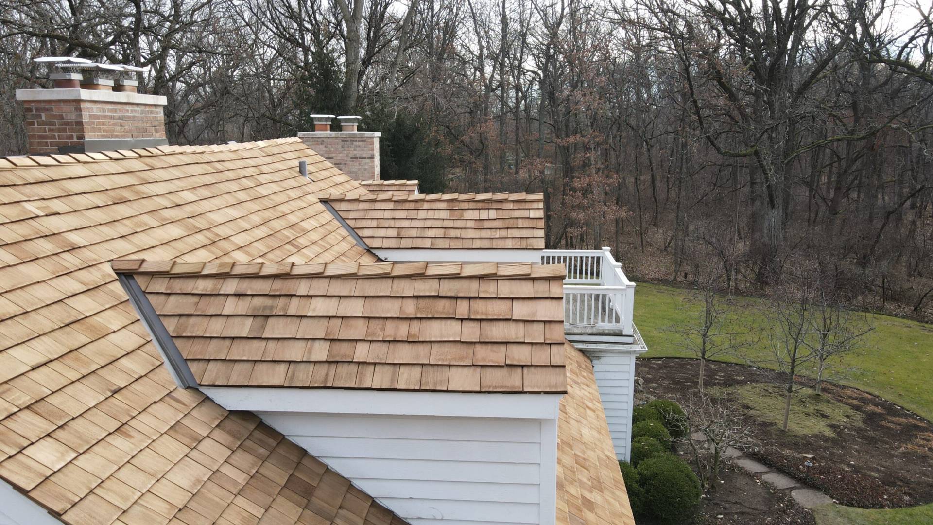 Bubble skylights on brown roof