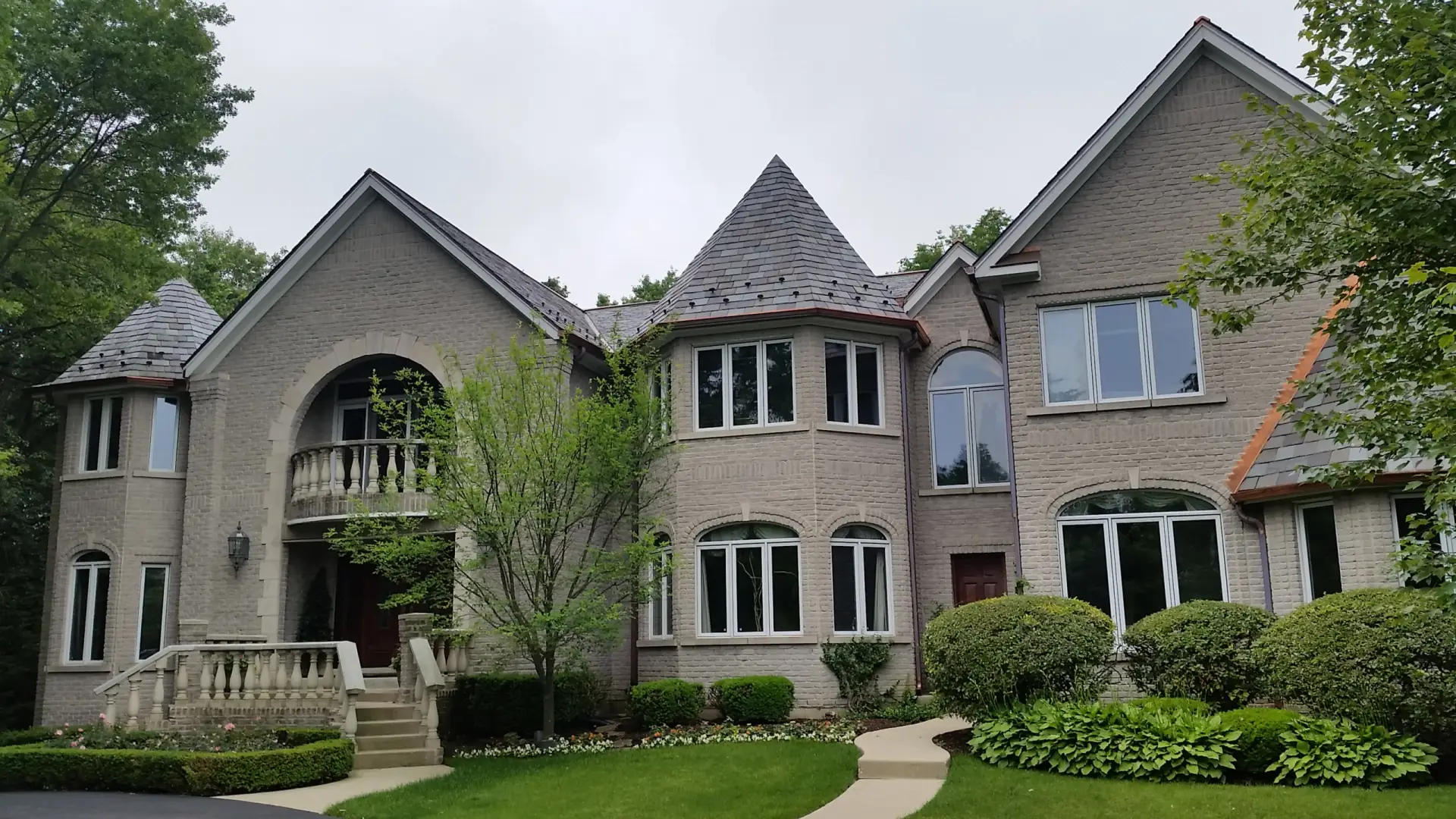 Bubble skylights on brown roof
