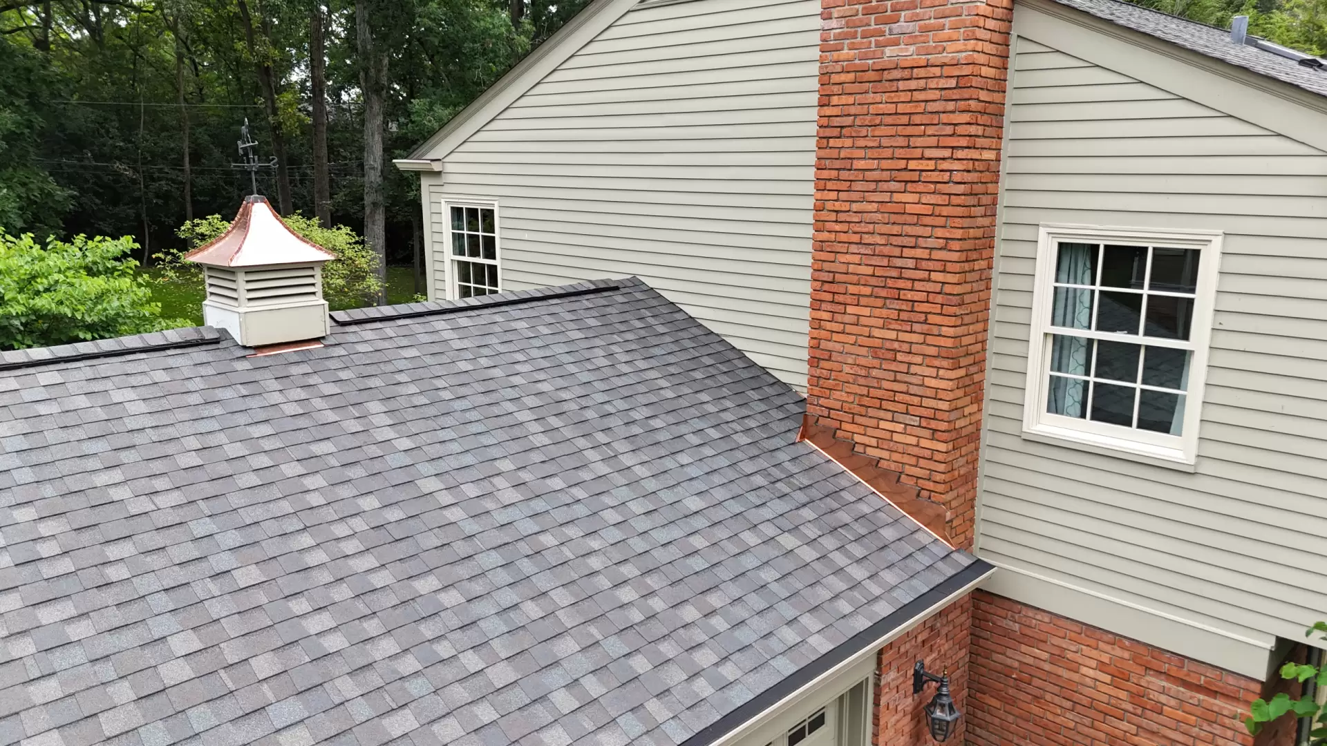 Bubble skylights on brown roof