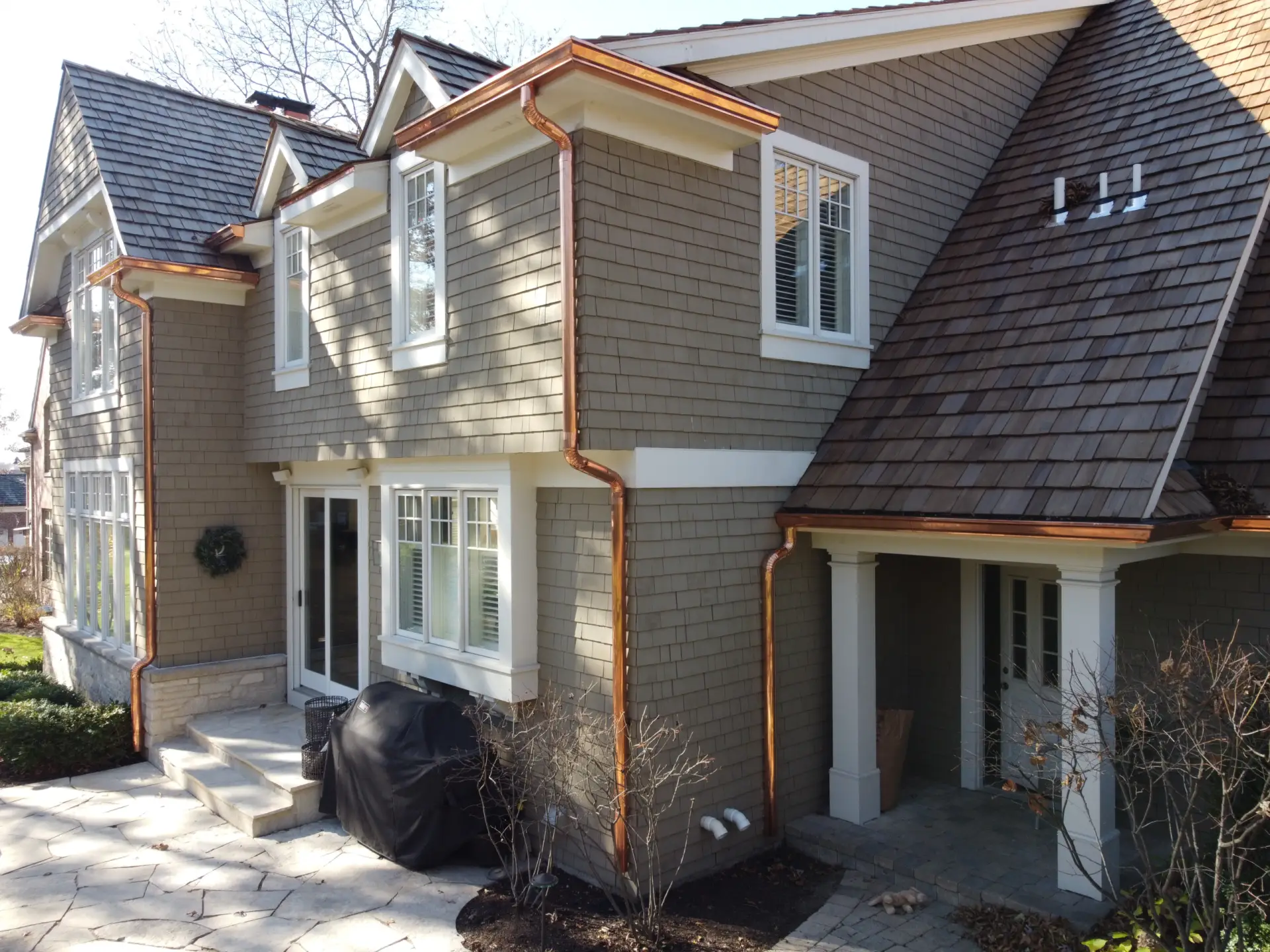 Bubble skylights on brown roof