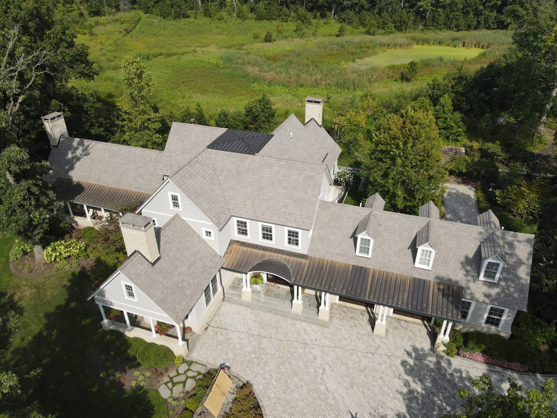 Three skylights on light roof