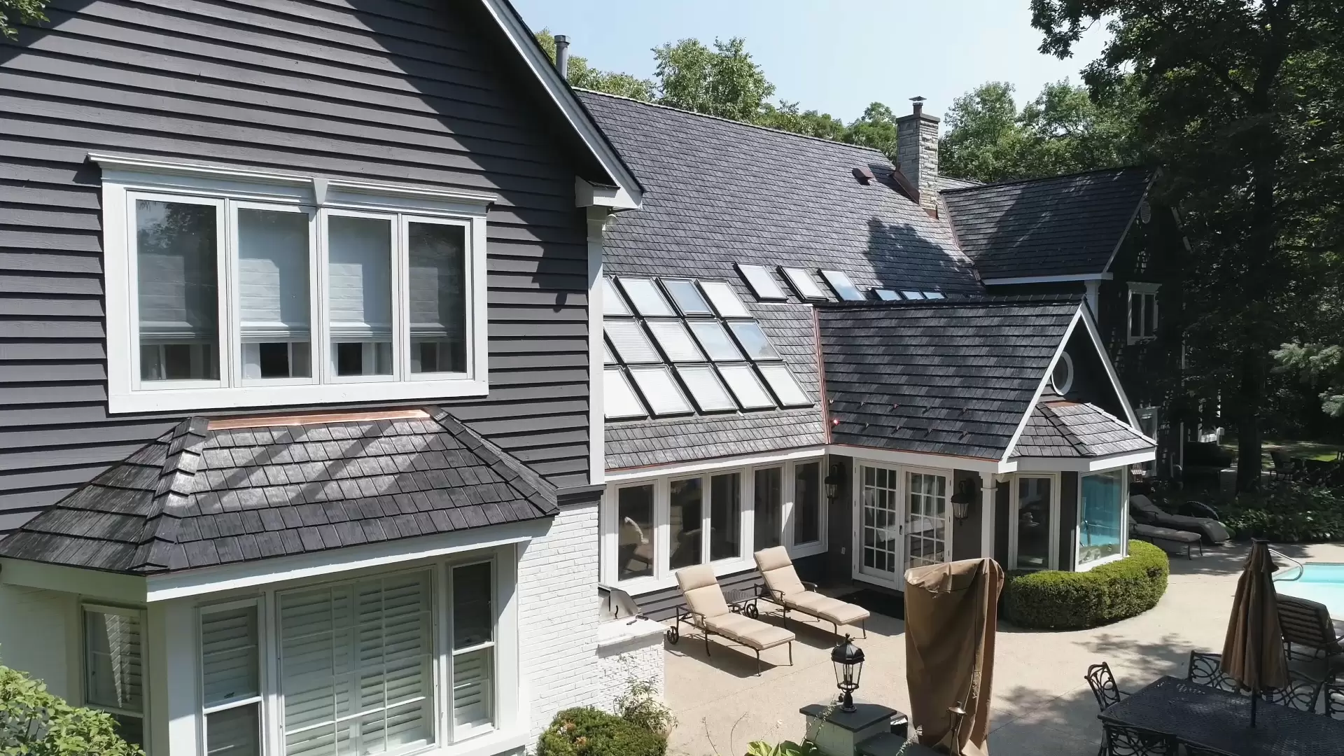 Skylight on large dark roof
