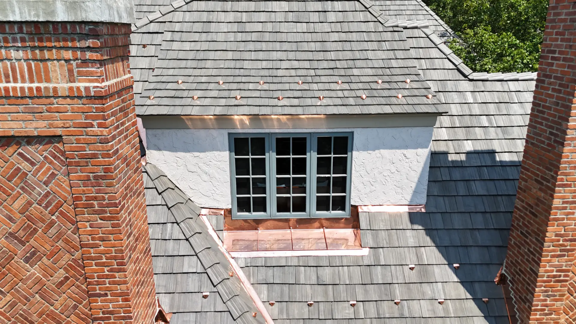 Bubble skylights on brown roof
