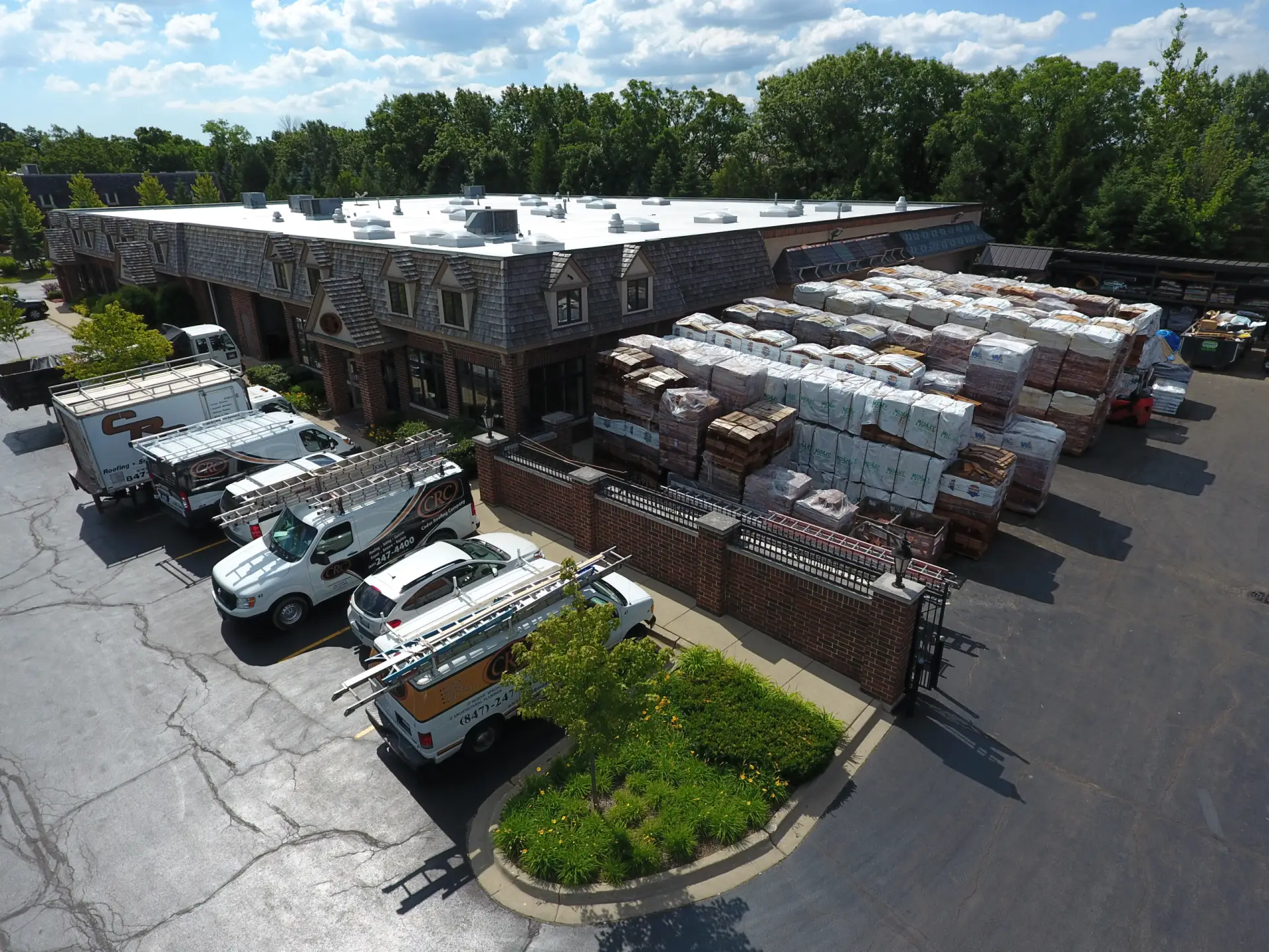 Bubble skylights on brown roof