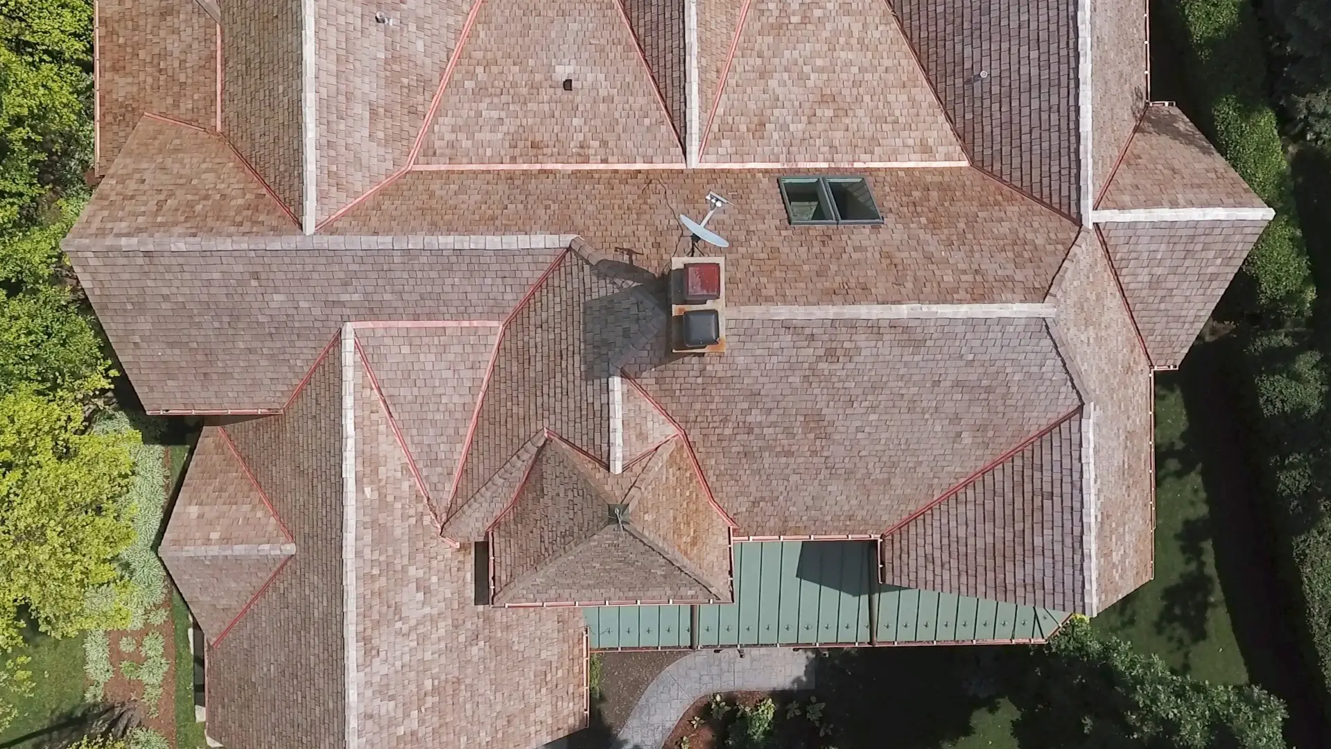 Bubble skylights on brown roof