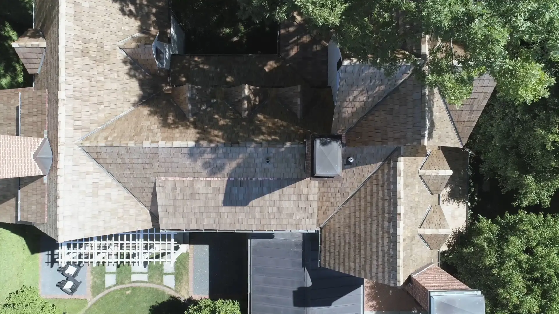 Bubble skylights on brown roof