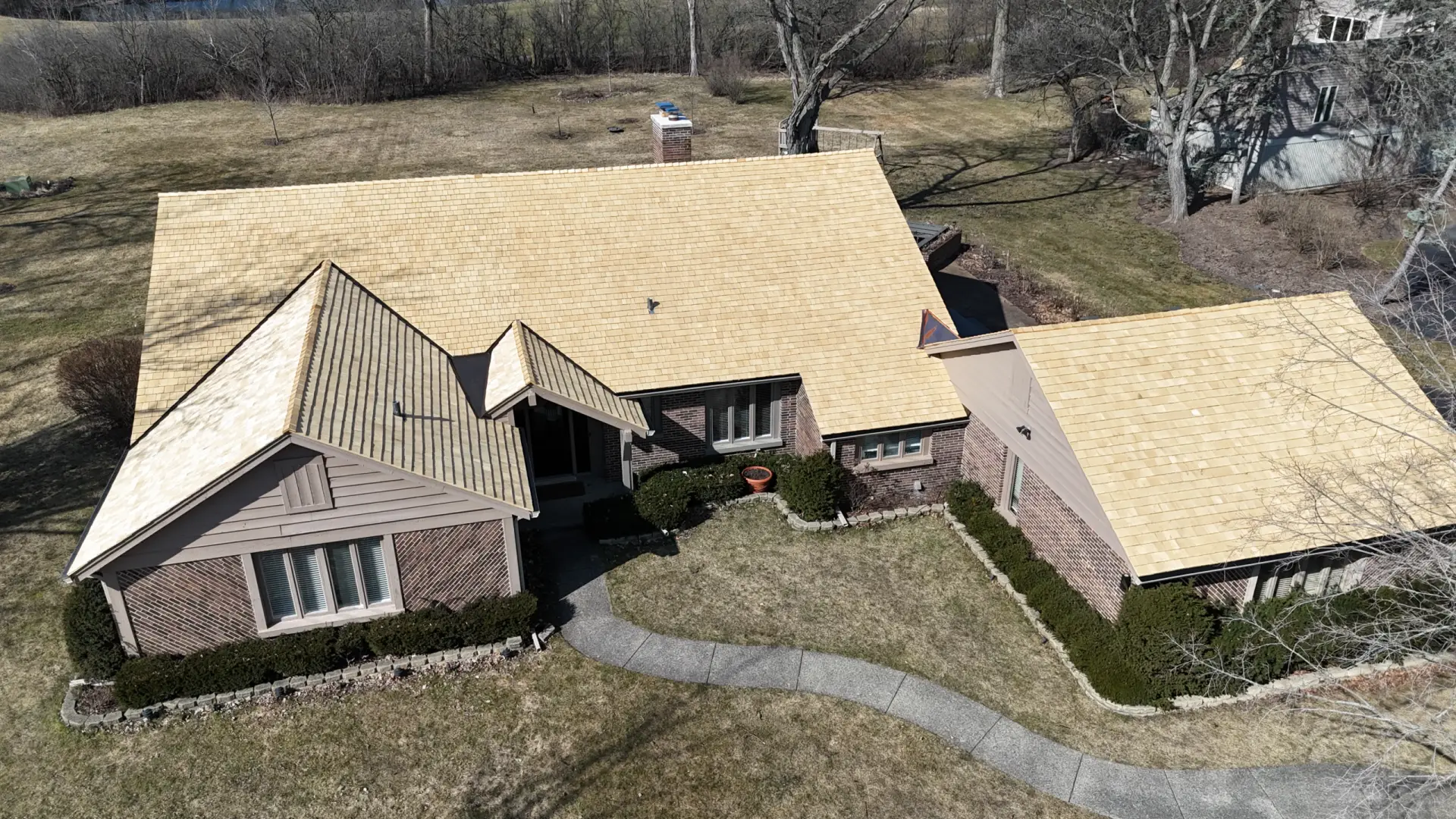 Bubble skylights on brown roof