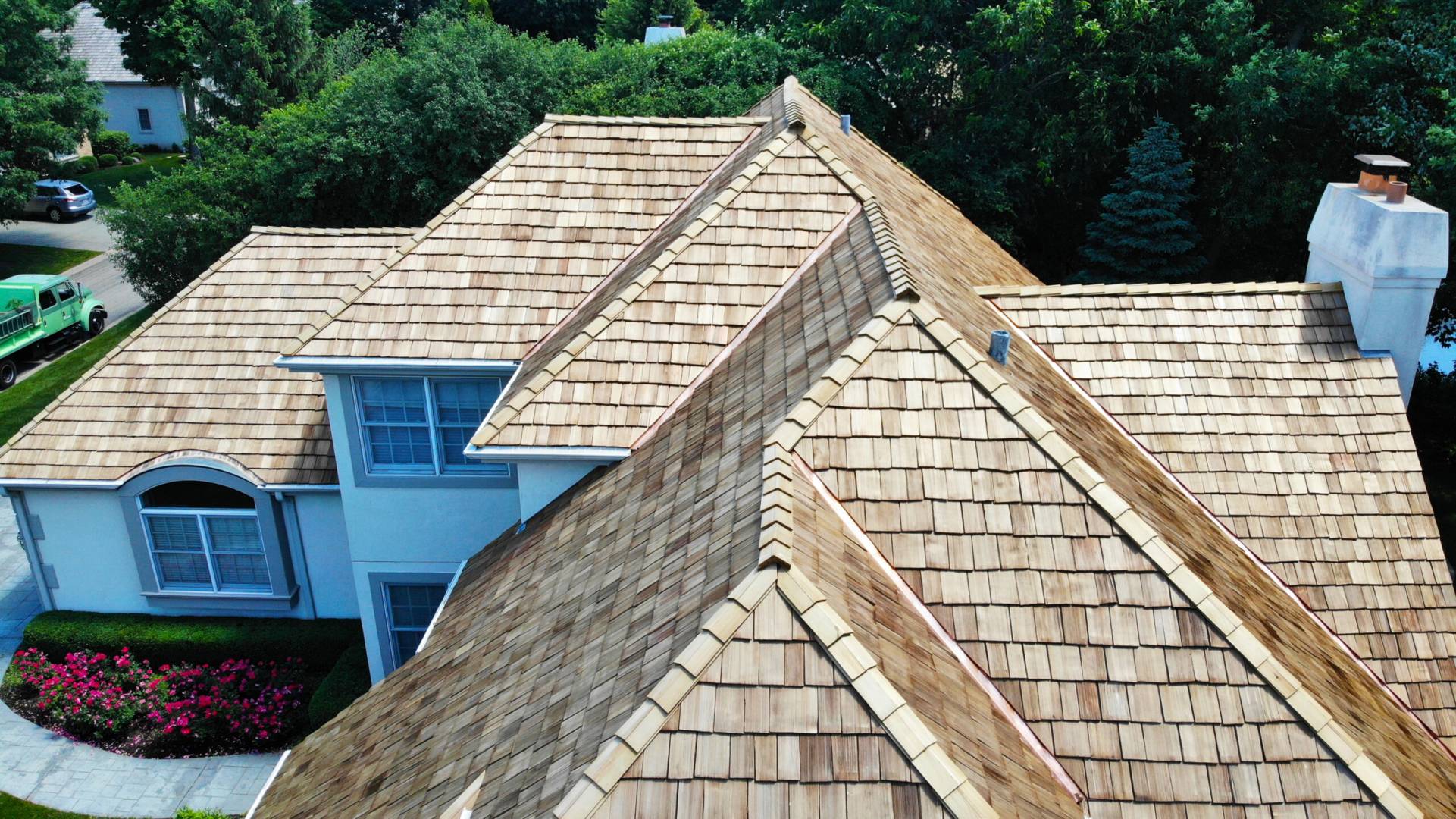 Bubble skylights on brown roof