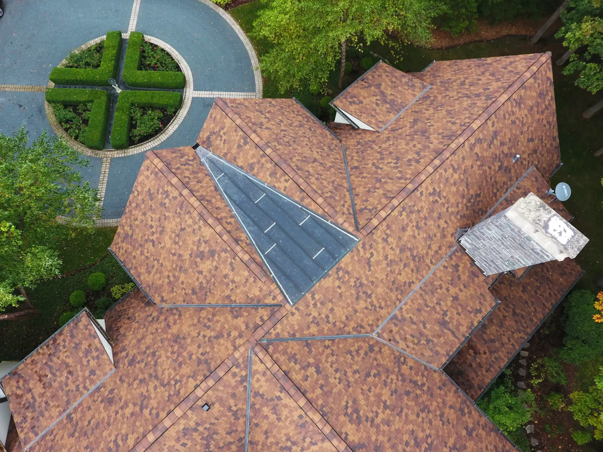 Bubble skylights on brown roof