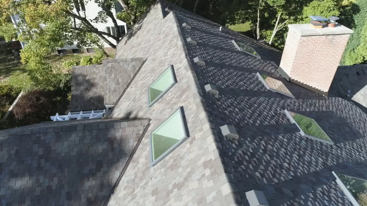 Large skylights on grey roof