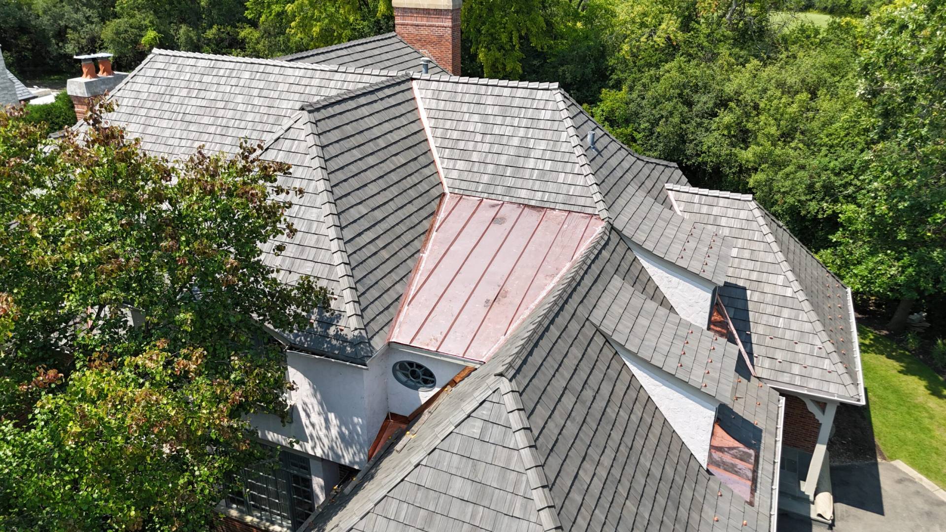Bubble skylights on brown roof