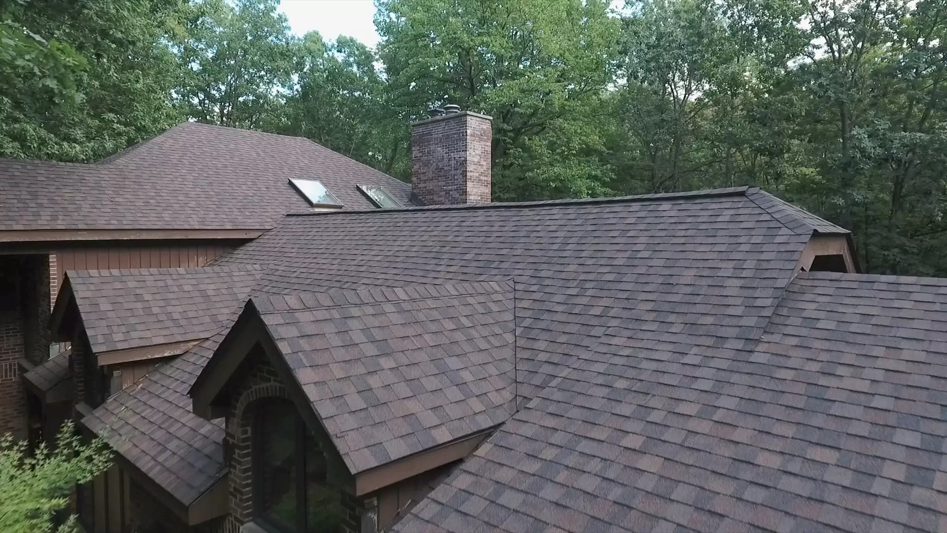 Bubble skylights on brown roof