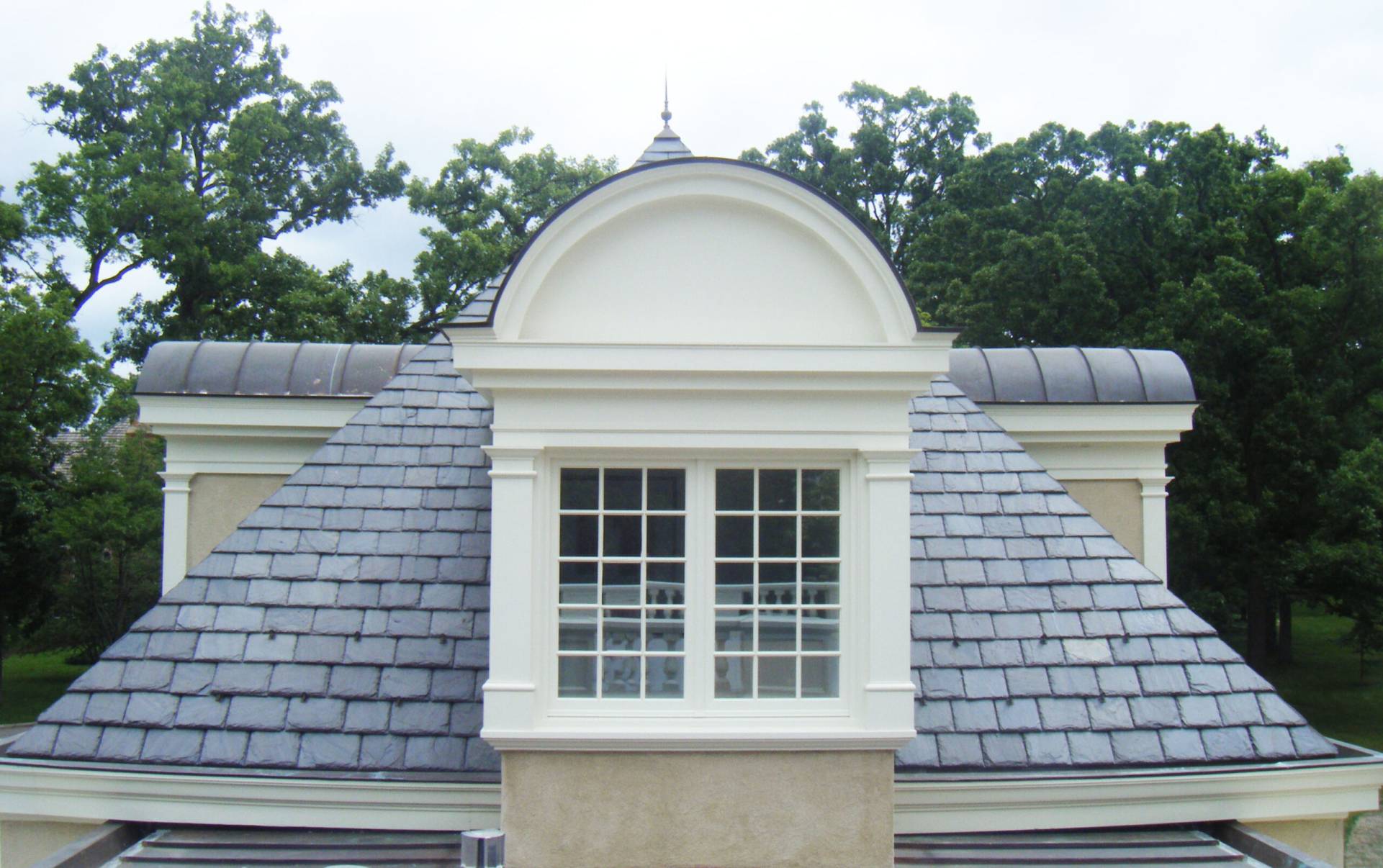 Bubble skylights on brown roof