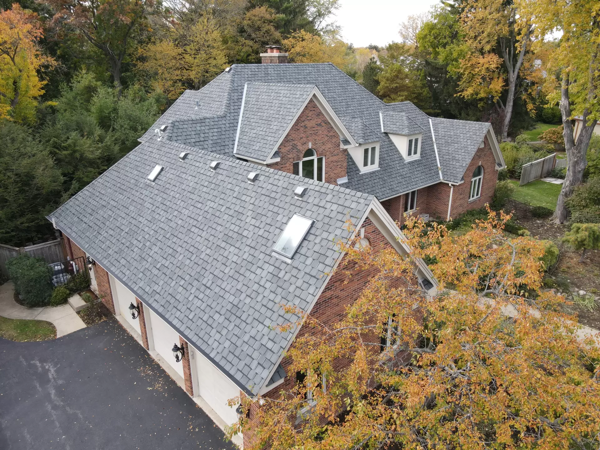 Bubble skylights on brown roof